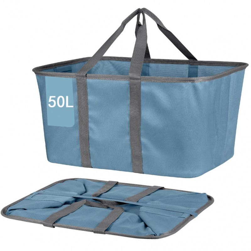 跨境亚马逊收纳手提筐大容量好收纳可折叠存放方便脏衣杂物收纳蓝