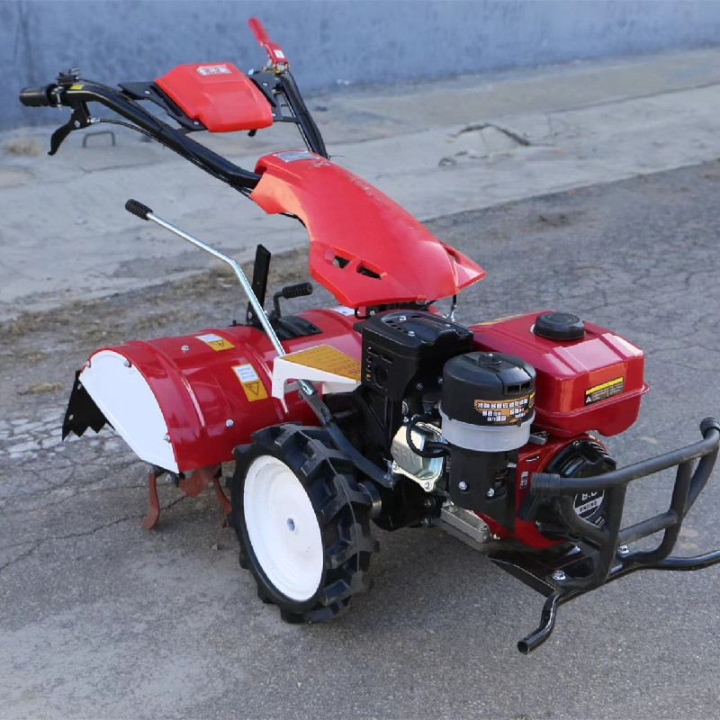 汽油177直连微耕机 带差速转向四驱耕地机可配套起垄开沟除草犁子