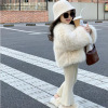 new pattern girl Plush thickening coat children Maomao overcoat Fox Versatile Western style leather and fur cotton-padded clothes fashion