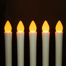 跨境热卖5装长条圣诞蜡烛圣诞节万圣节装饰LED电子蜡烛灯派对道具