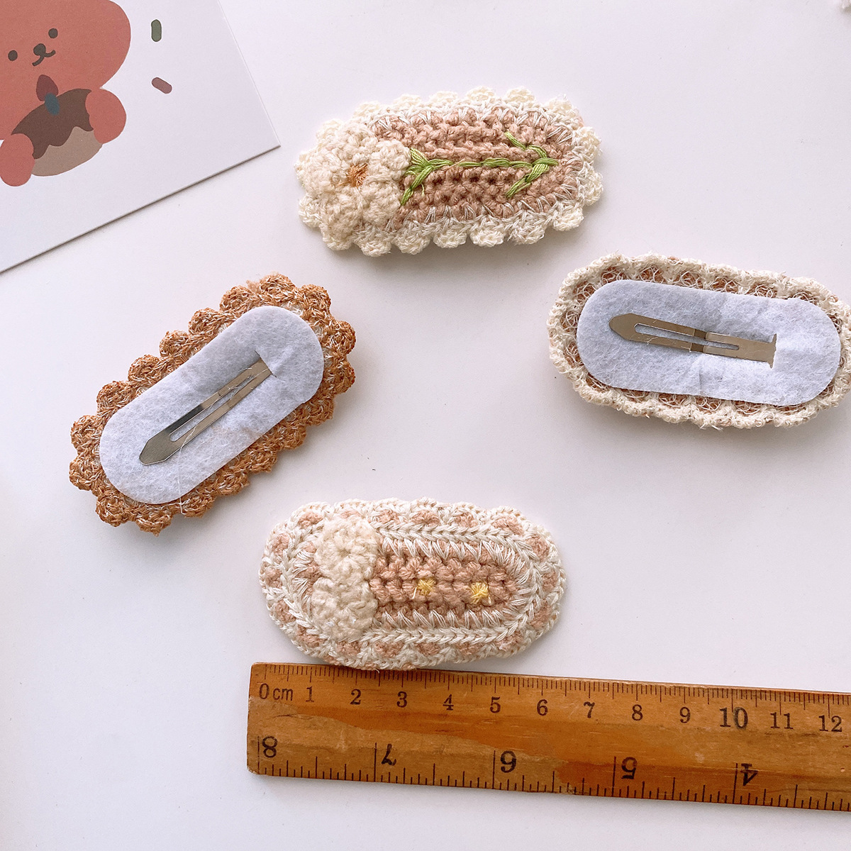 5 Korean Basic Style All-Match Knitted Wool Sweet Flowers Girly Heart BB Clip Cute Cloth Wrapper Fringe Hairpin