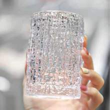 韩国ins风新款冰川纹玻璃杯女简约清新森系小众洋酒杯果汁牛奶杯