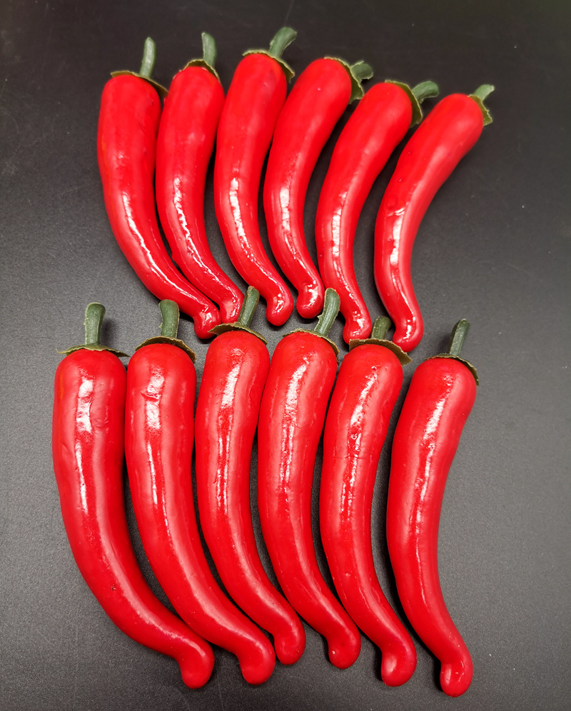 仿真辣椒模型 青红辣椒尖辣菜椒假蔬菜模型橱柜摄影早教道具装饰