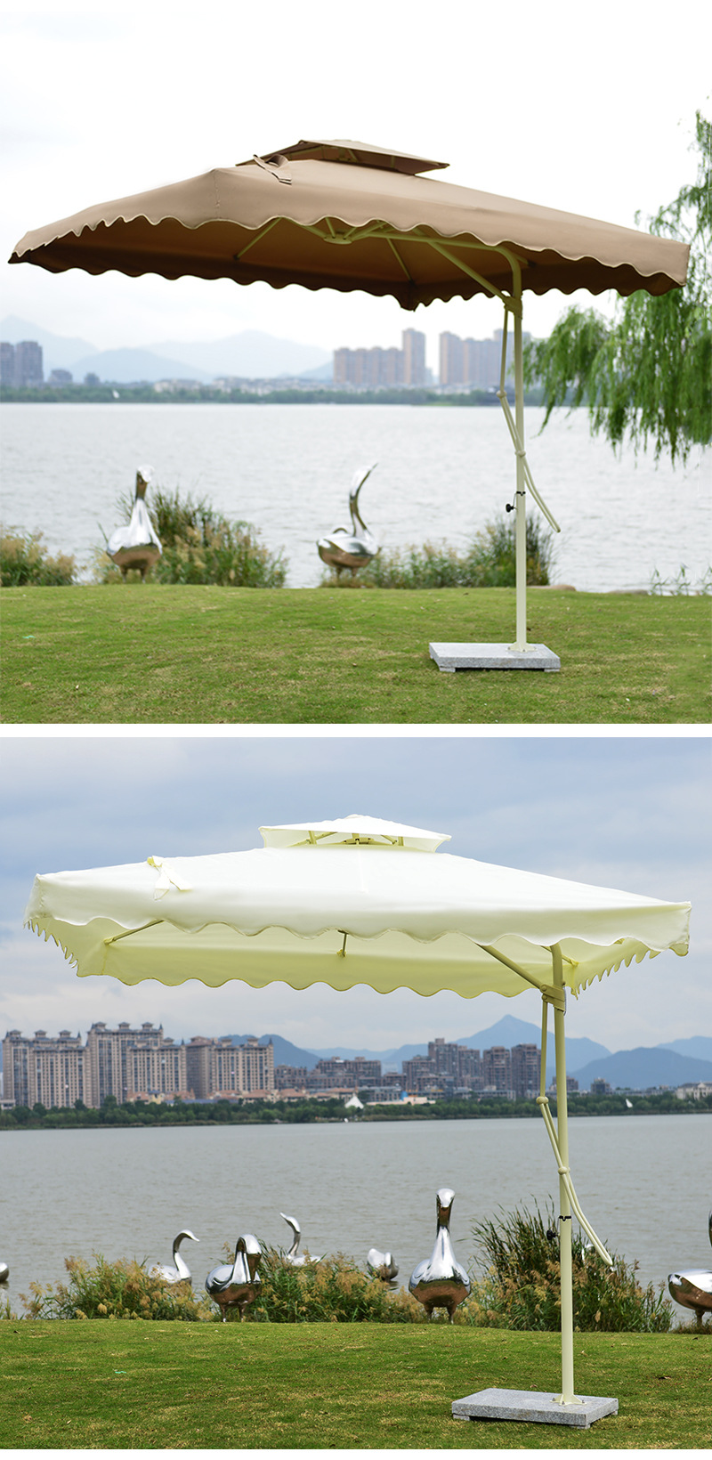 产地货源厂家直供特价院手扳太阳沙滩大方伞户外休闲单边遮阳庭伞