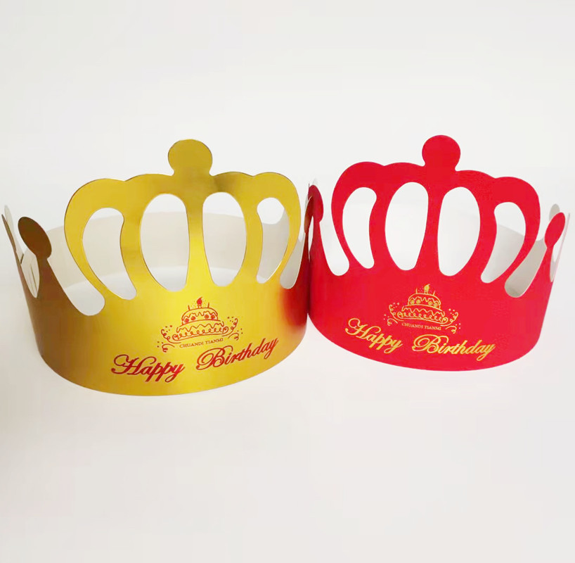 Factory Wholesale Internet Celebrity Crown Birthday Hat Children Adult Birthday Party Birthday Hat Gold Cardboard Decorative Hat