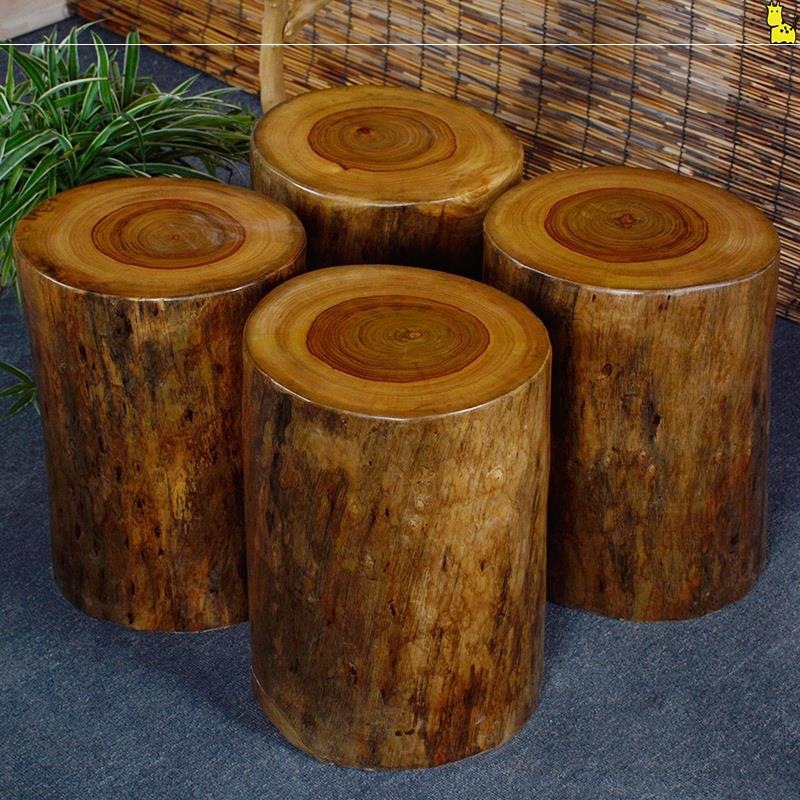 实木坐墩实木根雕凳子茶桌大板配椅茶几墩子原木树墩圆墩子