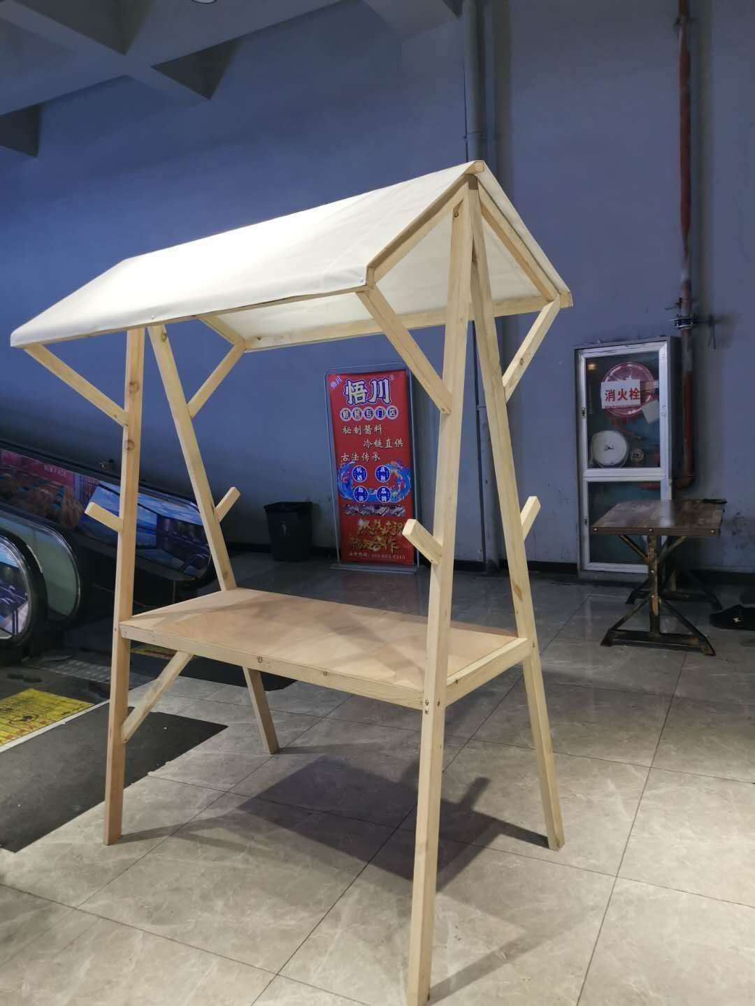 移动可折叠摊位户外棚摆摊展示架实木制花车夜市集市架子