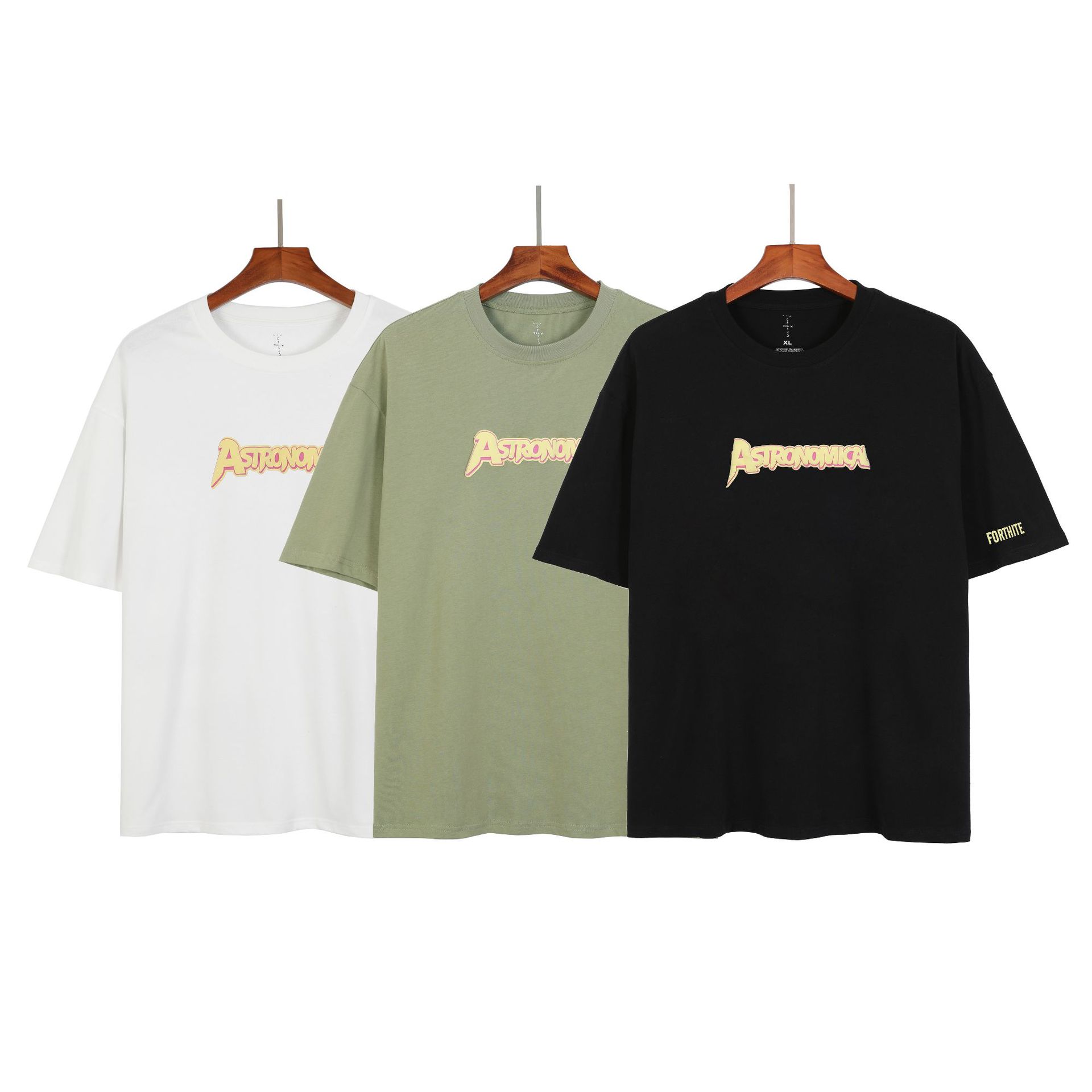 夏季新款 cactus jack tee堡垒之夜发泡字母印花宽松半袖男女代发