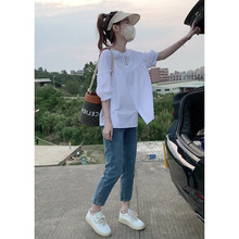 娃娃衫法式甜美减龄韩系温柔系白色衬衫女设计感小众短袖上衣夏季
