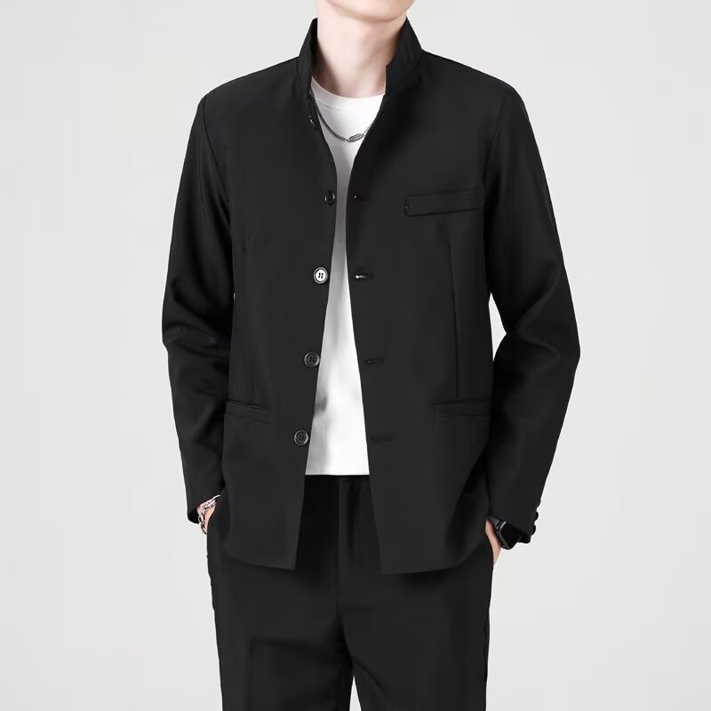 中山装男士青年修身套装中华立领西服装演出服结婚礼服中国风唐装