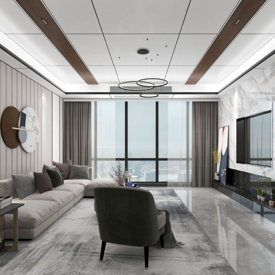 集成吊顶铝蜂窝大板铝扣板全屋工程大板吊顶快装公司板现代风