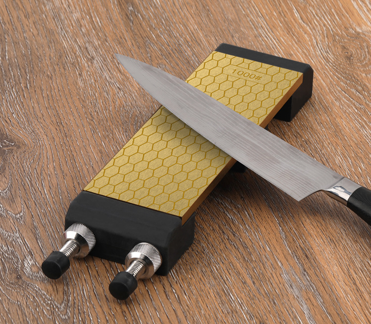 厂家直供金色镀钛400 1000目双面金刚砂金刚石磨刀器磨刀石