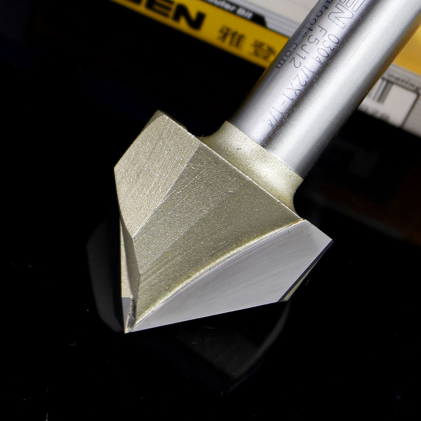 v型刀木工铣刀修边刀头雕刻机三角开槽倒锣刀90度折弯刀