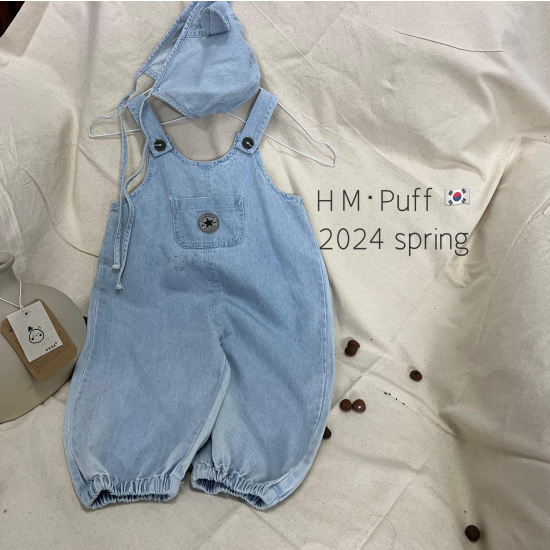 断码特价抢购现货正品网红哈米2024春装新款婴童牛仔背带裤124028