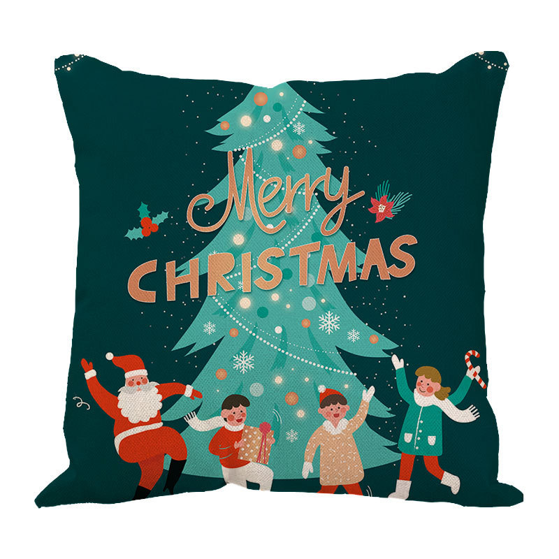 New Linen Christmas Pillow Linen Cushion Pillow Cover Pillow Cross-Border Pillow Car Cushion Sofa Pillow Cases Pillow Cover