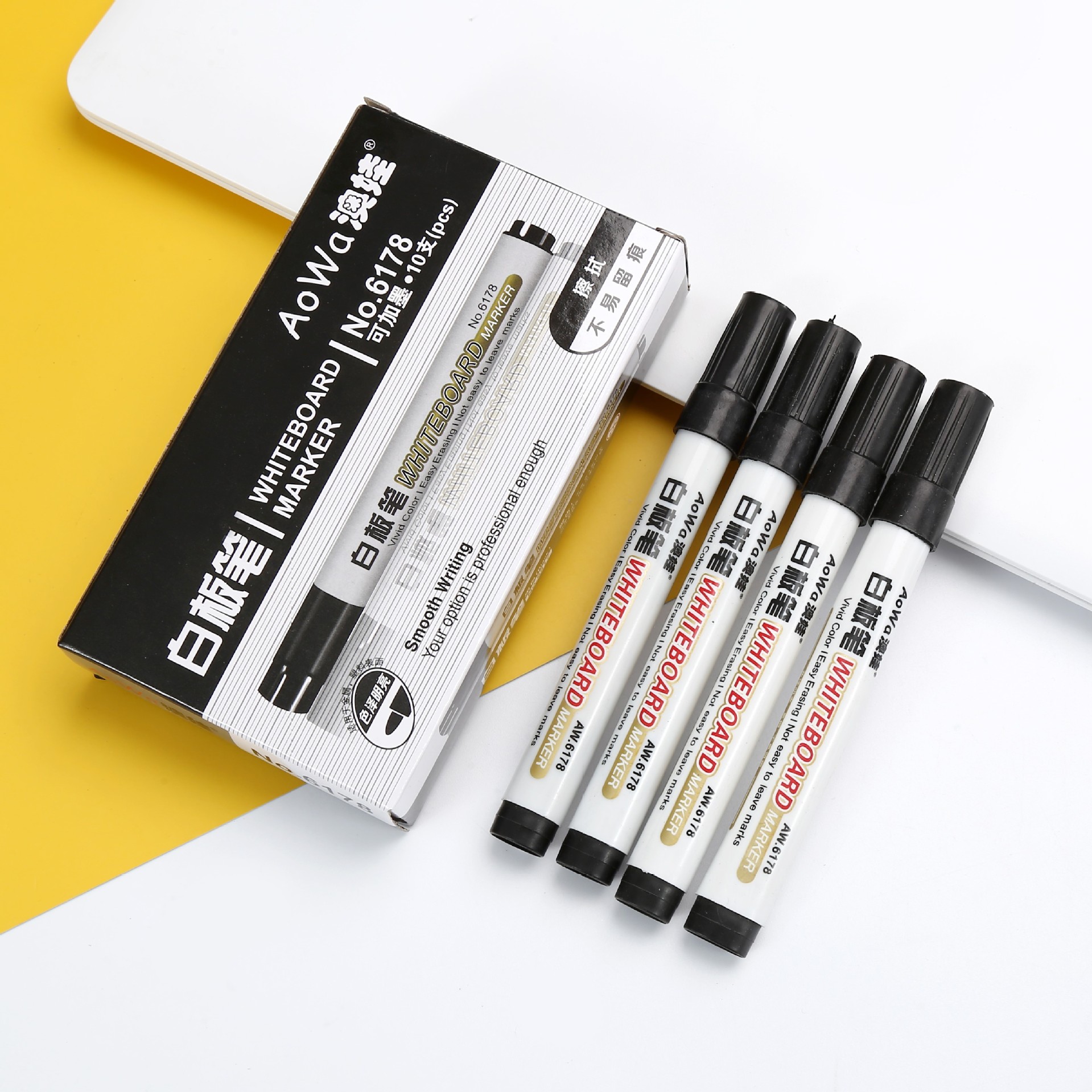 厂家直销澳娃6178白板笔易写易擦可加墨记号笔办公教学画画白板笔