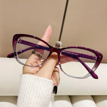 雷伽新款欧美复古眼镜框防蓝光猫眼渐变色蝴蝶框INS跨境眼镜架