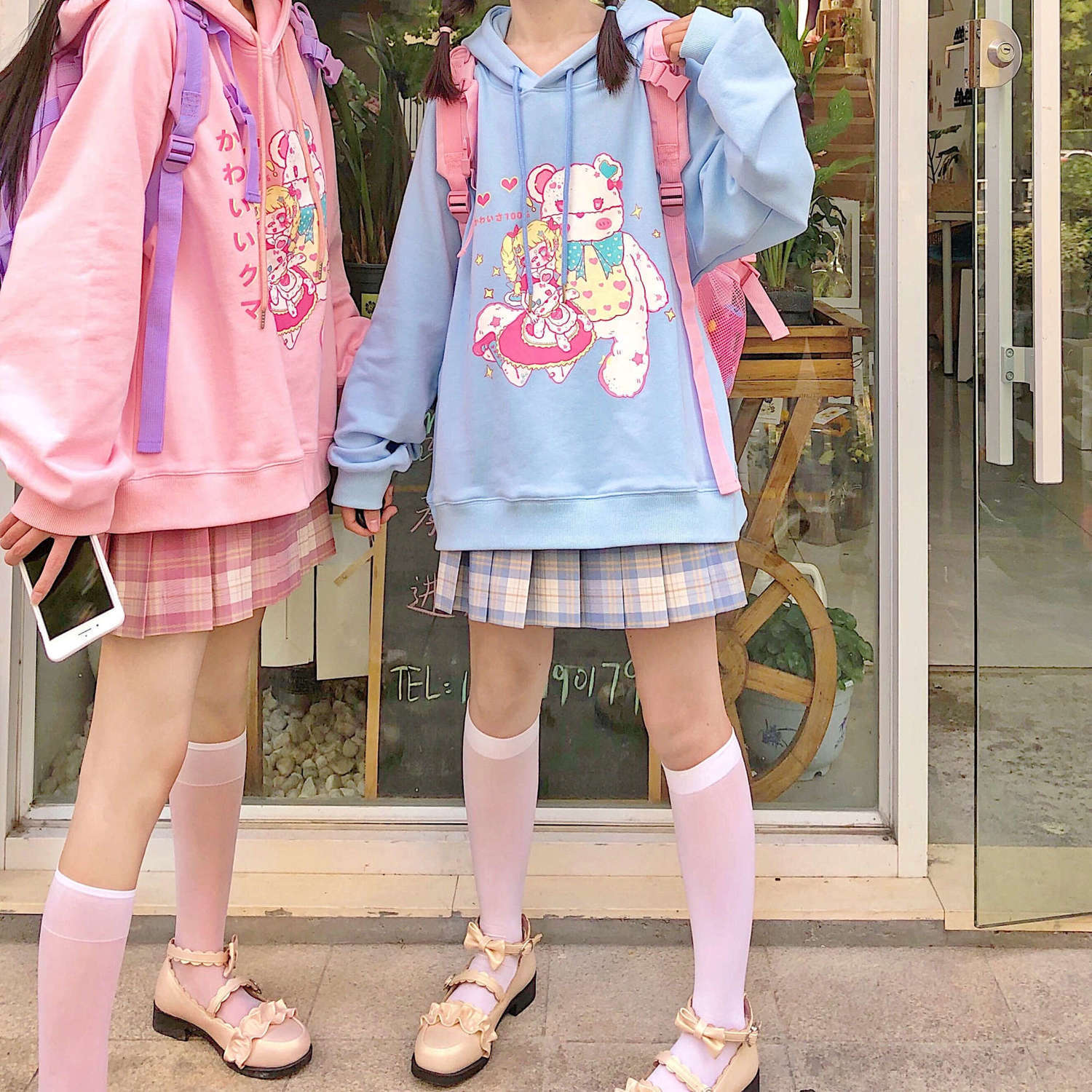 日系连帽jk卫衣女可爱学生萌加绒加厚秋冬闺蜜装软妹外套女学院风