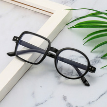 2022新款不对称眼镜欧美个性圆方框防蓝光眼镜框派对街拍平光镜