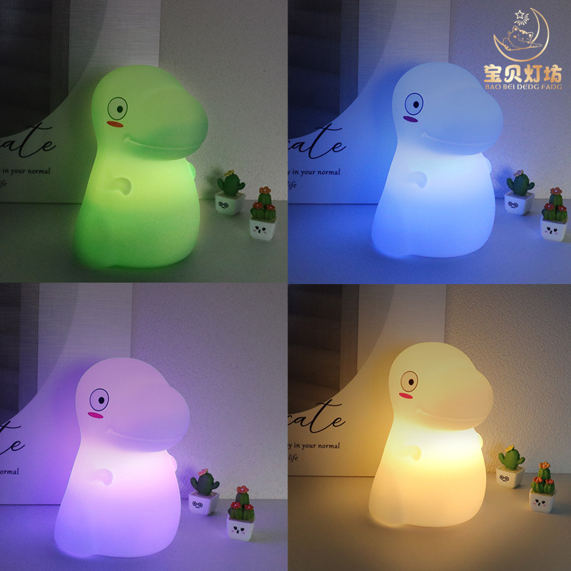 Cute Cartoon Dragon Small Night Lamp Bedroom Soft Light Baby Eye Protection Silicone Lamp Children's Day Gift Table Lamp Female