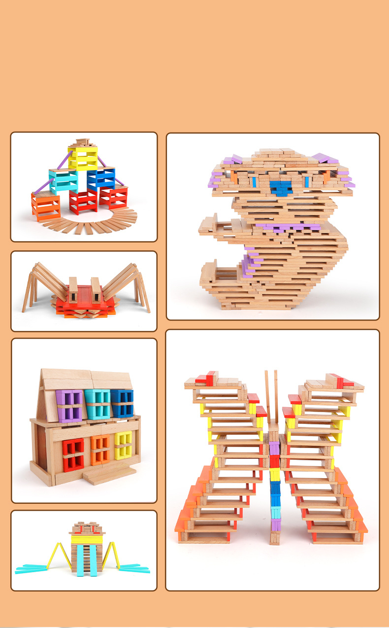 阿基米德大型搭建积木条幼儿园中班大班建构区域材料儿童拼装玩具