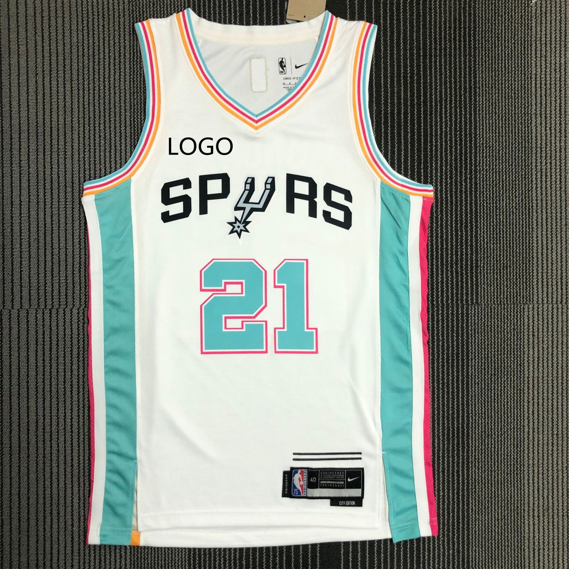 22赛季 马刺队砖石标 城市版 2号 伦纳德10号 德罗赞nba球衣