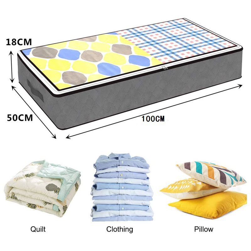 Underbed Storage Box Wholesale Household Quilt Quilt Clothes Case Underbed Storage Box Folding Storage Box Transparent