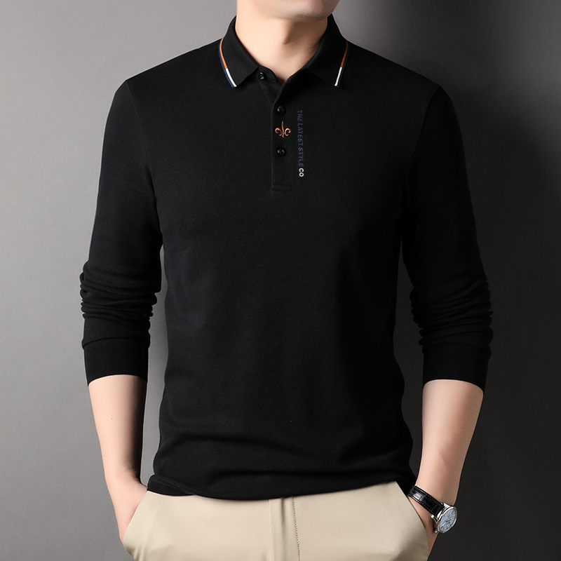 男装秋季保罗长袖t恤男翻领刺绣宽松体恤休闲潮流polo衫-阿里巴巴