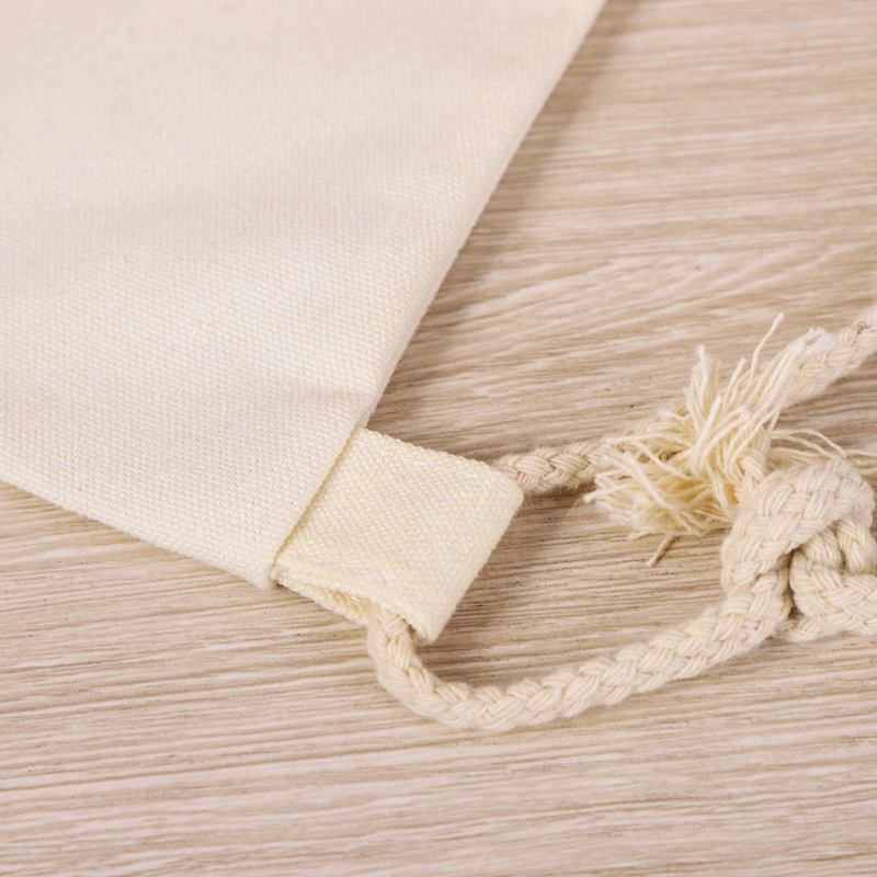 Wholesale Spot Blank Cotton Drawstring Bag Cotton and Linen Drawstring Beam Storage Bag Environmental Protection Packaging Canvas Drawstring Bag