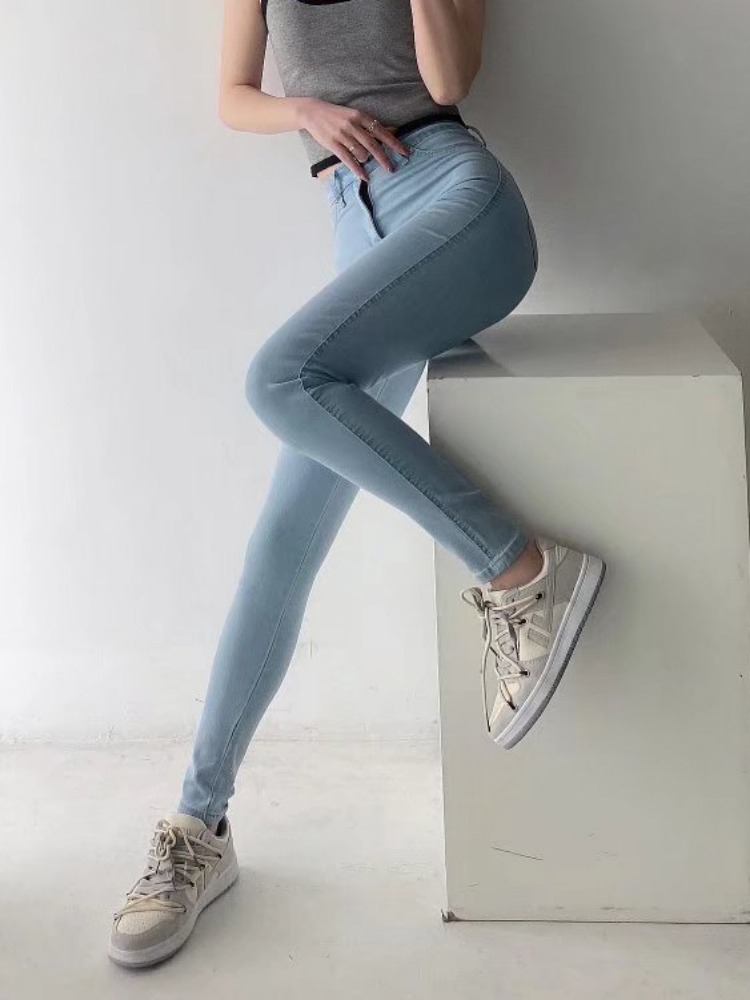 High Waist Elastic Skinny Slimming Denim Trousers Hip Lifting Pencil Pants Skinny Pants Thin Jeans 2023 Autumn New