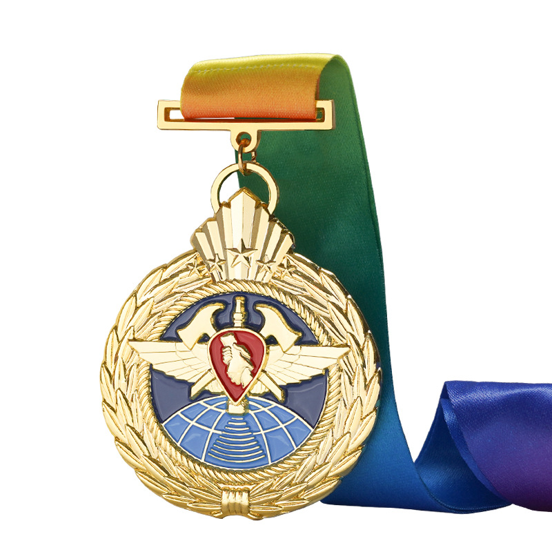 优秀消防救援人员训练荣誉金属奖牌纪念勋章定作制做烈火英雄挂牌