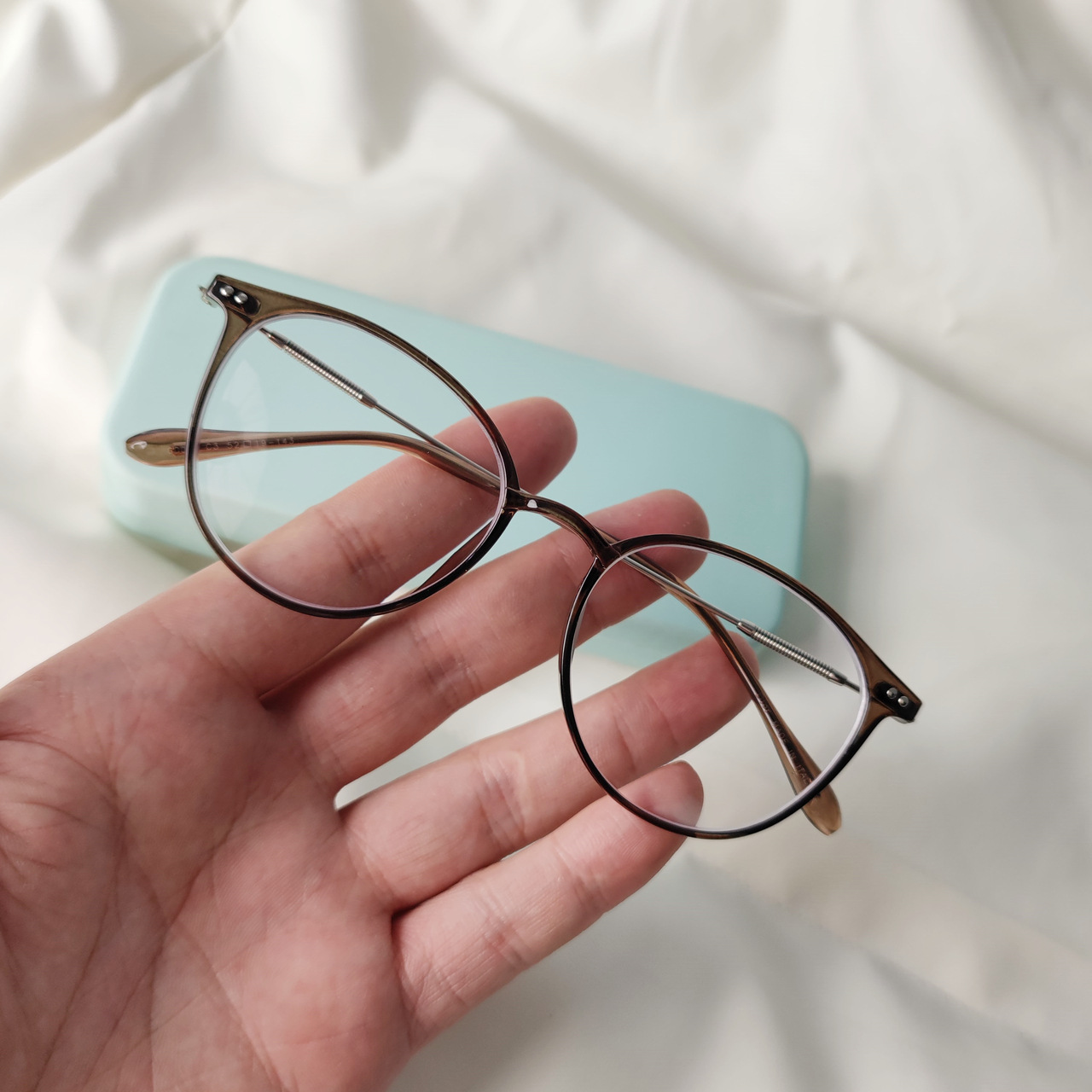 冷茶色镜架超轻近视女素颜显脸小ins网红眼镜架可配度数实拍