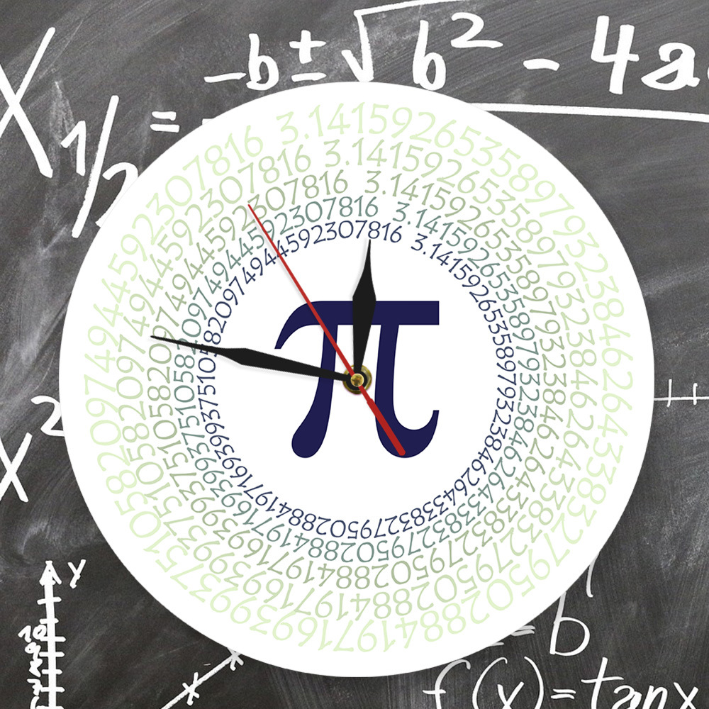 趣味数学符号 亚克力时尚挂钟大π个性墙壁装饰时钟壁钟