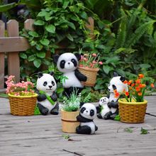 别墅露天阳台创意盆栽花盆户外花园装饰庭院仿真动物熊猫花缸摆件