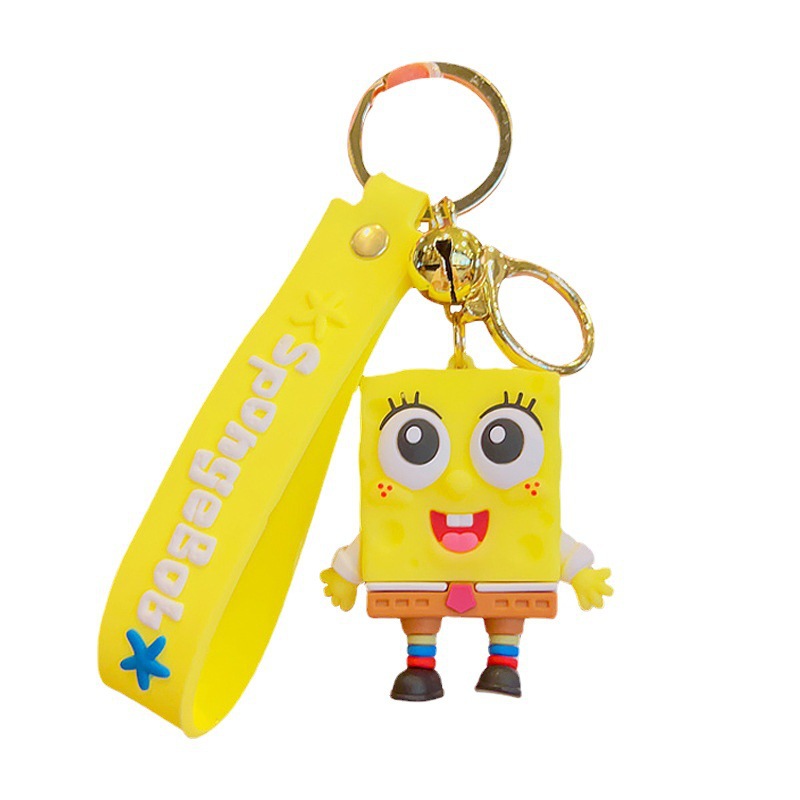 Sponge Baby Paida Star Doll Keychain Cartoon Cute School Bag Pendant Key Chain Accessories Wholesale of Small Articles