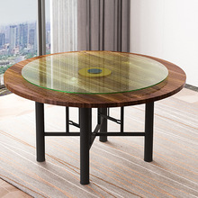 加厚大圆桌面板餐桌吃饭桌带转盘家用中式台面商用圆形折叠桌