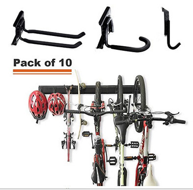 Garage Wall Mounted Hook Tool Bike Rack Hook Storage Bike Hook Heavy Duty Bearing Screws Black