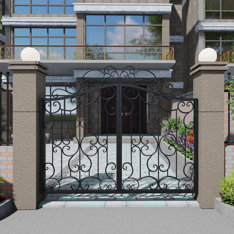 铁艺大门别墅门庭院门户外双开铁门欧式乡村大门进户门花园门