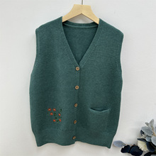 恒源祥妈妈装马甲羊毛线衣坎肩外穿开衫背心女中老年人秋冬款马夹