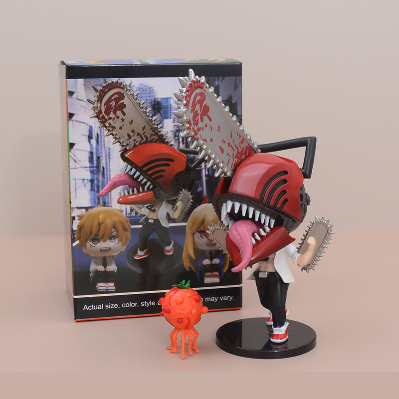 电锯人手办恶魔猎人电次啵奇塔 抹胸帕骑鲨鱼齿手办模型 桌面摆件-阿