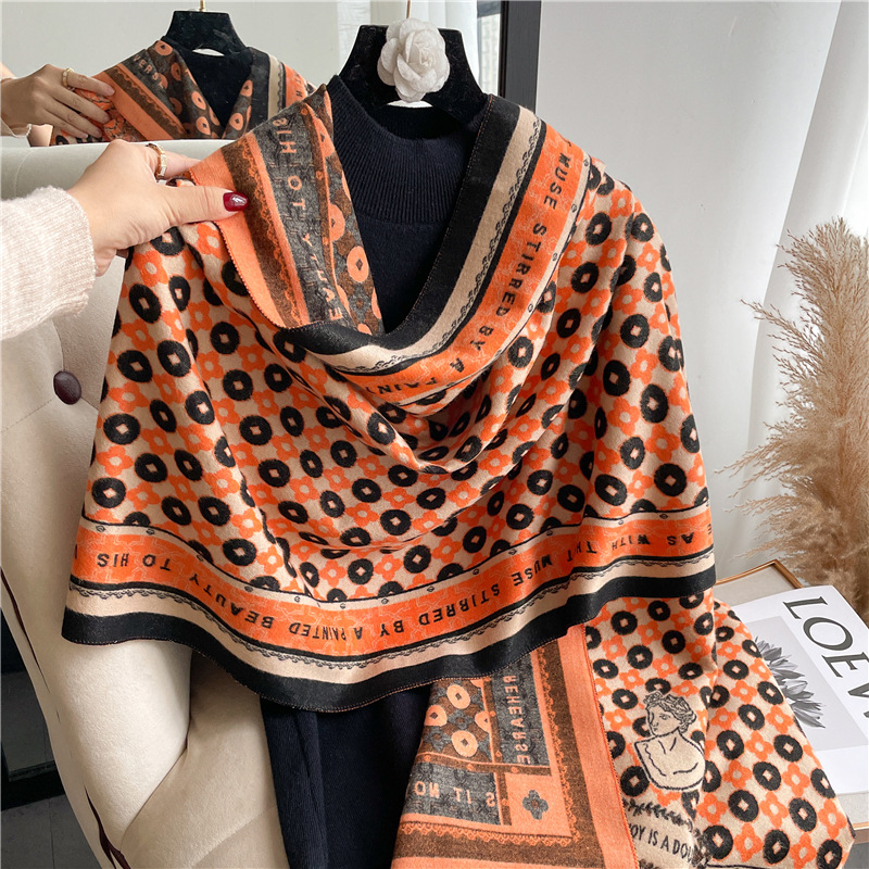 Air-Conditioned Room Shawl Outer Match Women's Summer Office Nap Blanket Winter Blanket Cashmere-like Dual-Use Warm Scarf