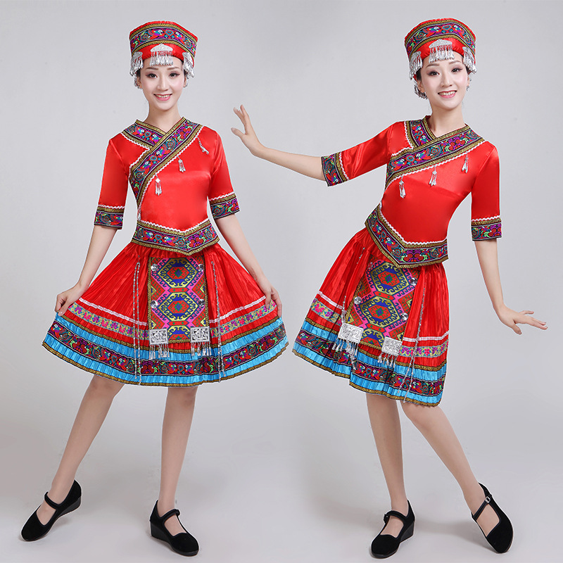 土家族民族服饰校园活动文艺汇演舞蹈演出服 三月三少数民族服装