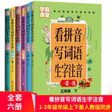 全6册学霸课堂看拼音写词语生字注音一课一练1-3年级上下册人教部