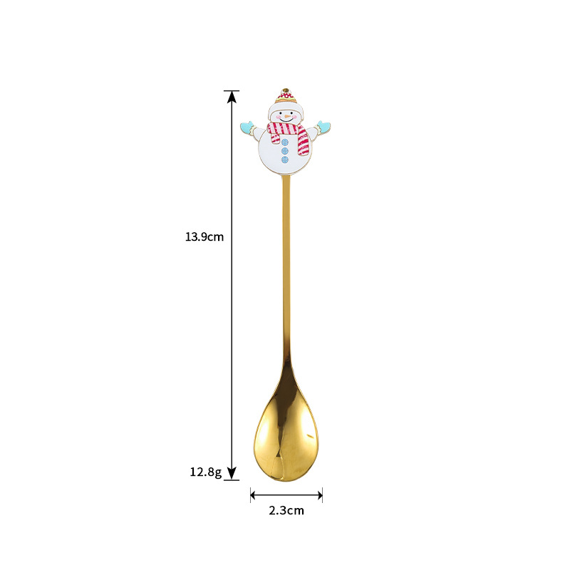 Creative Stainless Steel Christmas Tableware Cute Cartoon Afternoon Tea Coffee Dessert Spoon Gift Factory Wholesale Spot