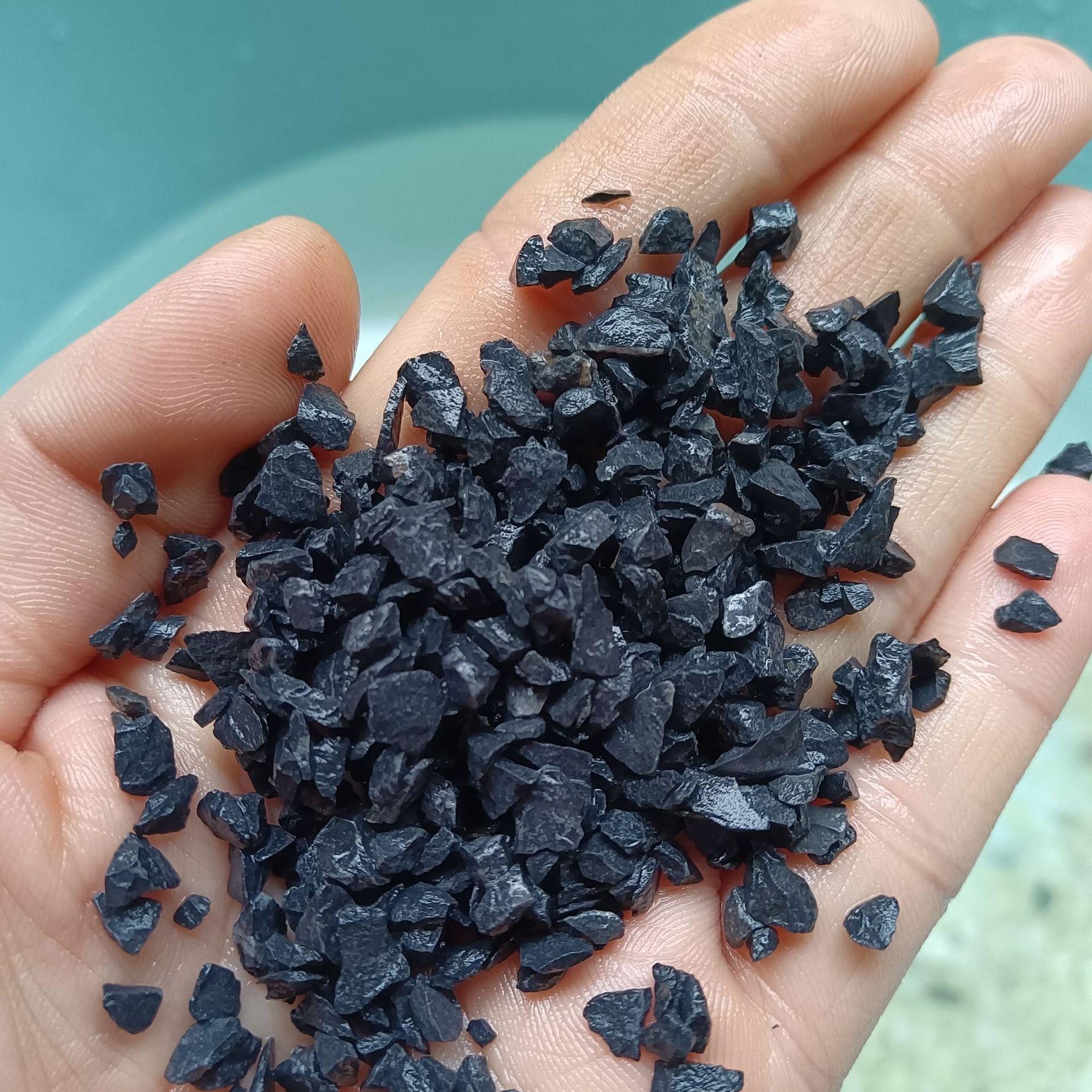 水磨石用黑色碎石  黑色砾石 机制黑鹅卵石 水洗石  胶粘石