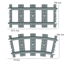 国产兼容乐高火车轨道53401直轨 53400弯轨小颗粒配件MOC积木玩具
