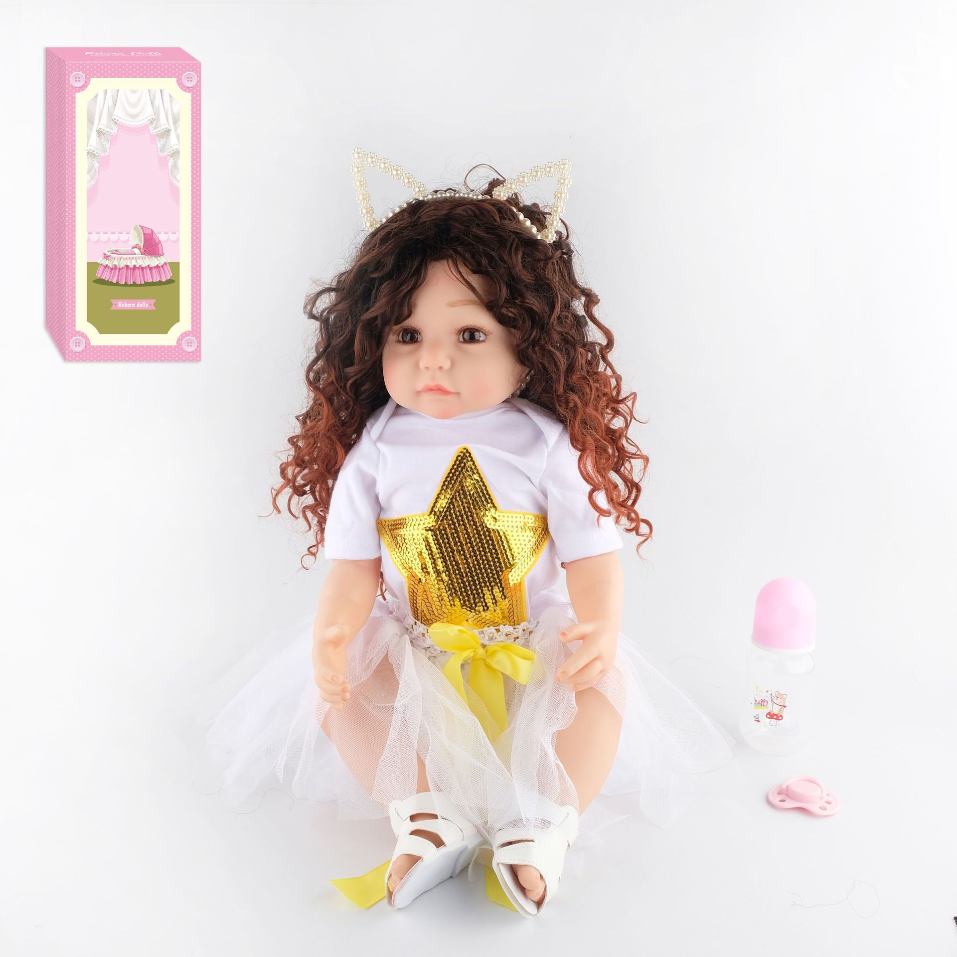 55cm全硅胶仿真婴儿重生娃娃 reborn baby doll 22寸软胶娃娃出口