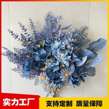 婚庆绢花雾霾蓝色花玫瑰牡丹绣球婚礼堂装饰吊顶路引插花花艺批发