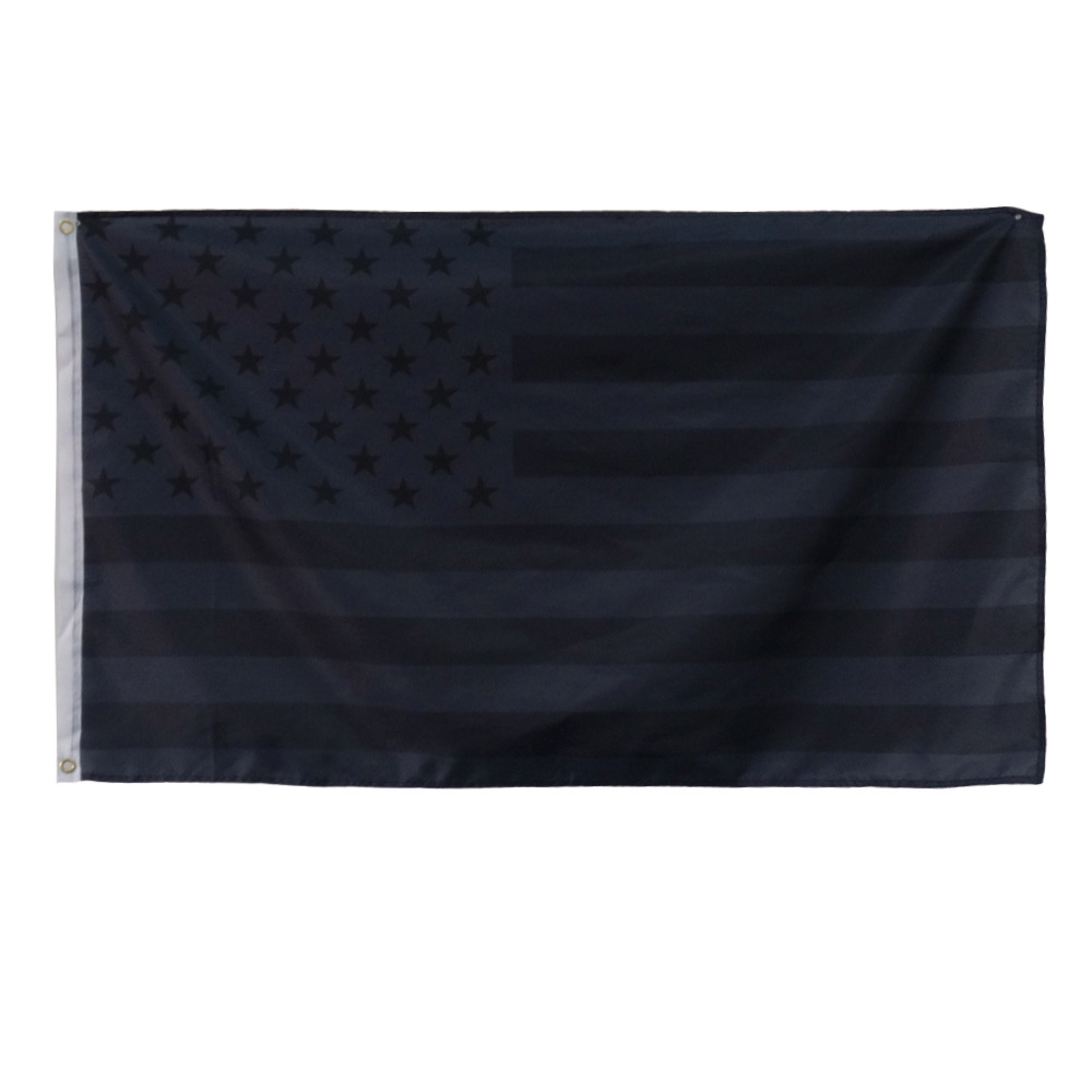 纯黑美国国旗 数码印大旗 丝印可定制 批发各国国旗