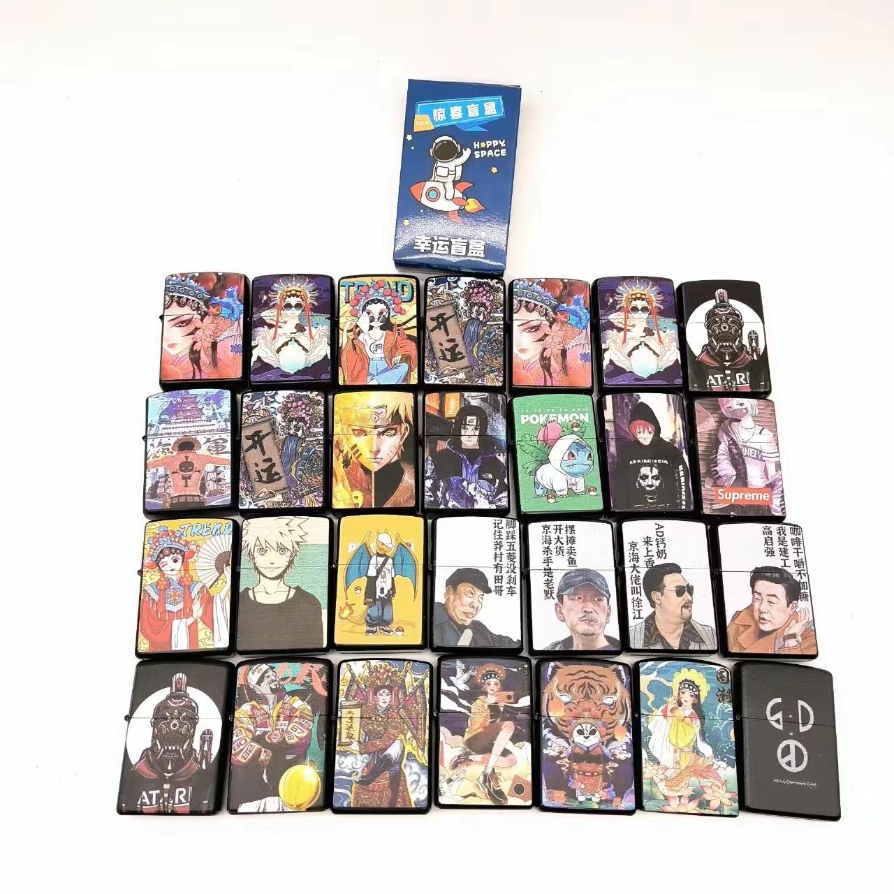 Blind Box Cartoon Anime Lighter Gifts for Boys Kerosene Lighter Blind Box Creative Intention TikTok Personality Wholesale